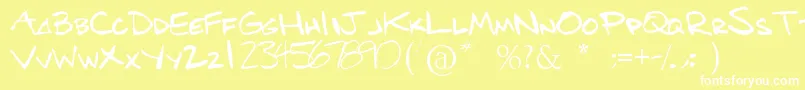 Benshand Font – White Fonts on Yellow Background