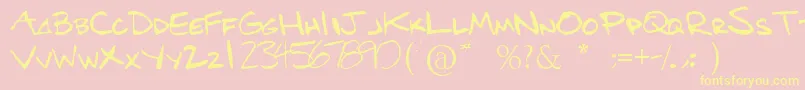Benshand Font – Yellow Fonts on Pink Background