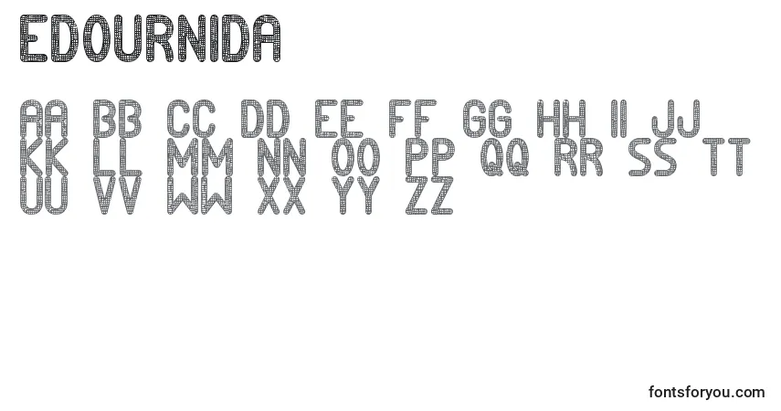 Czcionka Edournida – alfabet, cyfry, specjalne znaki