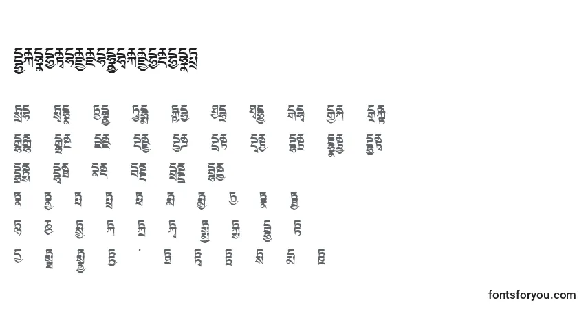 A fonte Tibetanmachineweb4 – alfabeto, números, caracteres especiais