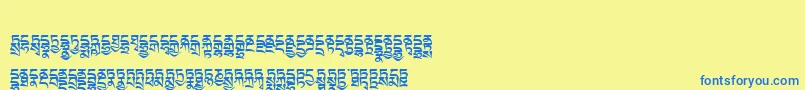 Tibetanmachineweb4 Font – Blue Fonts on Yellow Background