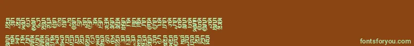 Tibetanmachineweb4 Font – Green Fonts on Brown Background