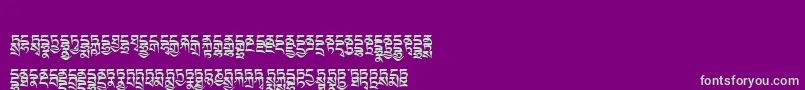 Tibetanmachineweb4 Font – Green Fonts on Purple Background