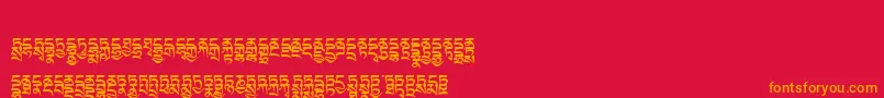 Tibetanmachineweb4 Font – Orange Fonts on Red Background