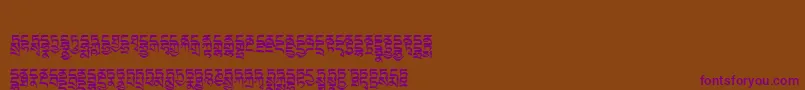 Tibetanmachineweb4-Schriftart – Violette Schriften auf braunem Hintergrund