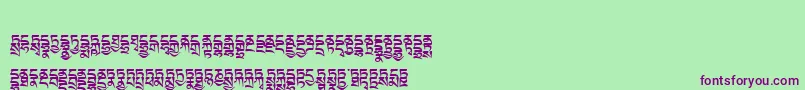 Tibetanmachineweb4 Font – Purple Fonts on Green Background