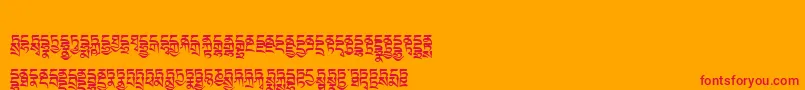 Tibetanmachineweb4 Font – Red Fonts on Orange Background