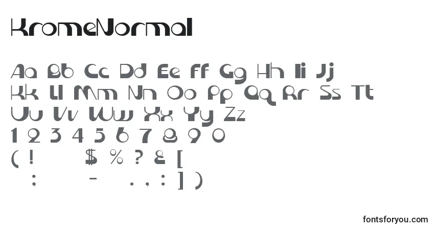 Schriftart KromeNormal – Alphabet, Zahlen, spezielle Symbole