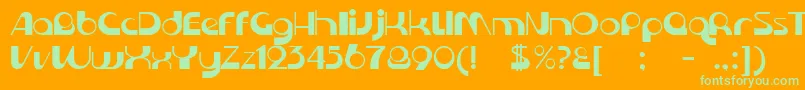 Шрифт KromeNormal – зелёные шрифты на оранжевом фоне