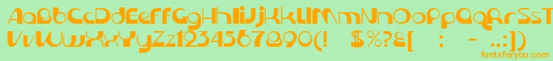 KromeNormal Font – Orange Fonts on Green Background
