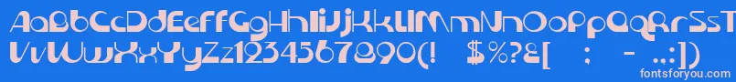 KromeNormal Font – Pink Fonts on Blue Background
