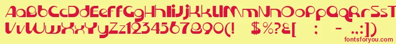 フォントKromeNormal – 赤い文字の黄色い背景