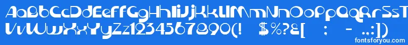 Czcionka KromeNormal – białe czcionki na niebieskim tle