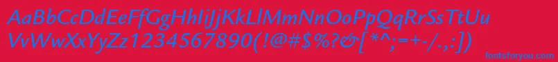 LegacysansstdMediumitalic Font – Blue Fonts on Red Background