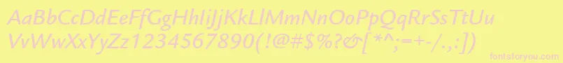 LegacysansstdMediumitalic Font – Pink Fonts on Yellow Background