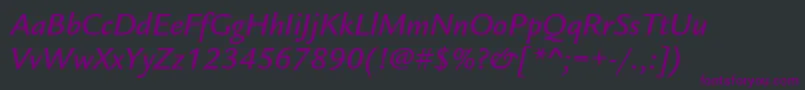 Шрифт LegacysansstdMediumitalic – фиолетовые шрифты на чёрном фоне