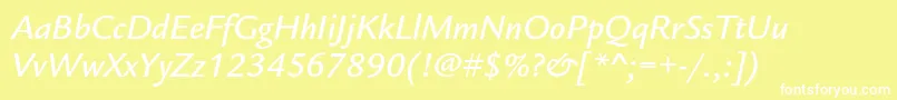 LegacysansstdMediumitalic Font – White Fonts on Yellow Background