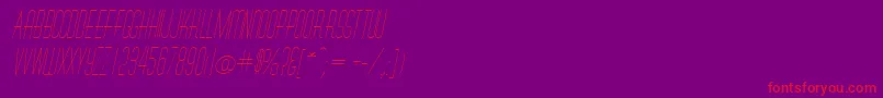 MelaninItalic-Schriftart – Rote Schriften auf violettem Hintergrund