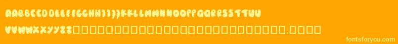 Caramba Font – Yellow Fonts on Orange Background