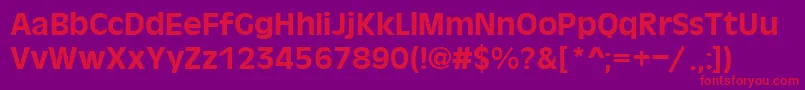 OliverBold-fontti – punaiset fontit violetilla taustalla
