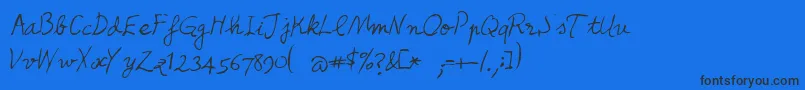Honcho-Schriftart – Schwarze Schriften auf blauem Hintergrund