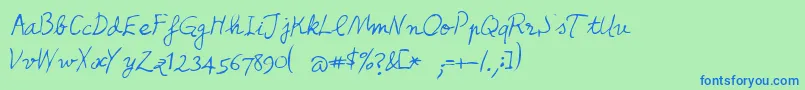 フォントHoncho – 青い文字は緑の背景です。