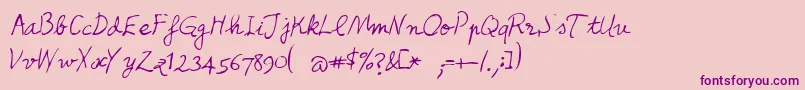 Honcho-Schriftart – Violette Schriften auf rosa Hintergrund