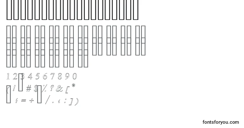Schriftart DiwaniSimpleOutline – Alphabet, Zahlen, spezielle Symbole