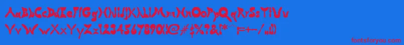 ButterflyChromosome Font – Red Fonts on Blue Background