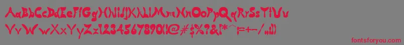フォントButterflyChromosome – 赤い文字の灰色の背景