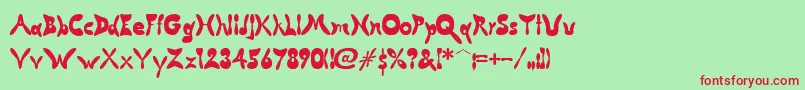 ButterflyChromosome Font – Red Fonts on Green Background