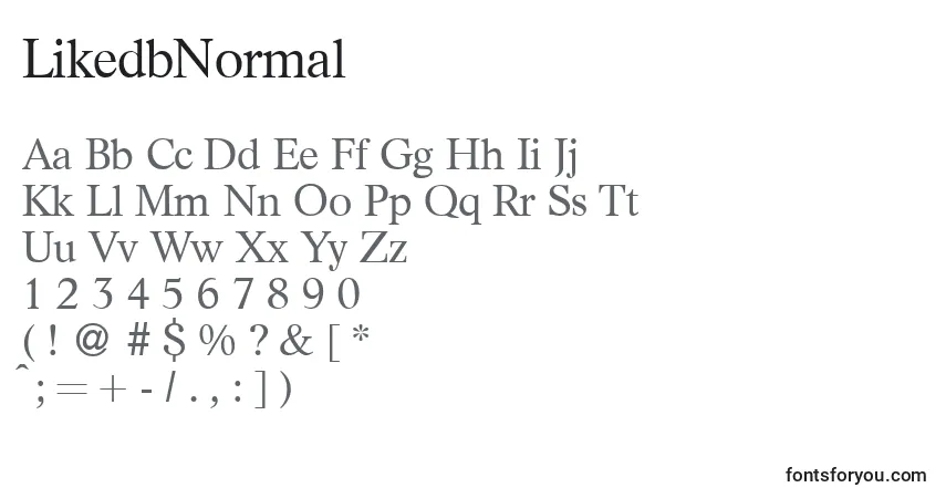 Шрифт LikedbNormal – алфавит, цифры, специальные символы