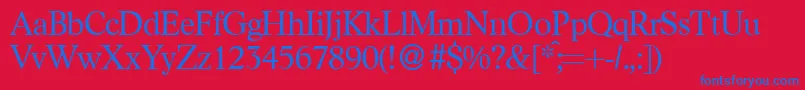 LikedbNormal Font – Blue Fonts on Red Background