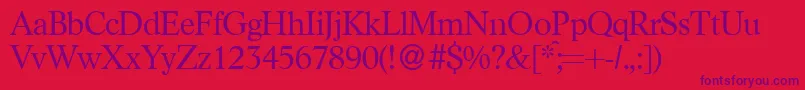 フォントLikedbNormal – 赤い背景に紫のフォント