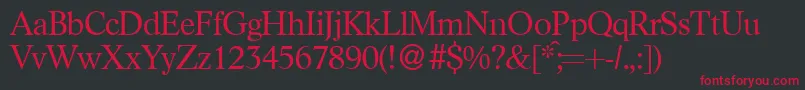 フォントLikedbNormal – 黒い背景に赤い文字