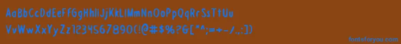 フォントDraftingboardb – 茶色の背景に青い文字