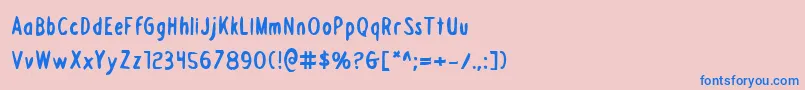 フォントDraftingboardb – ピンクの背景に青い文字