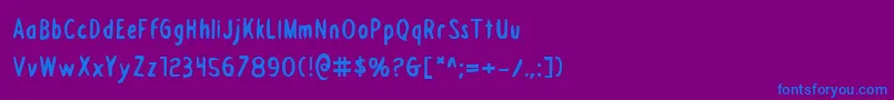 フォントDraftingboardb – 紫色の背景に青い文字
