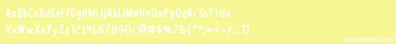 フォントDraftingboardb – 黄色い背景に白い文字