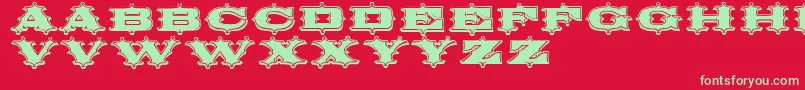 フォントCircusornate – 赤い背景に緑の文字