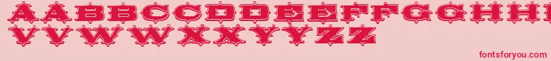 Circusornate-Schriftart – Rote Schriften auf rosa Hintergrund