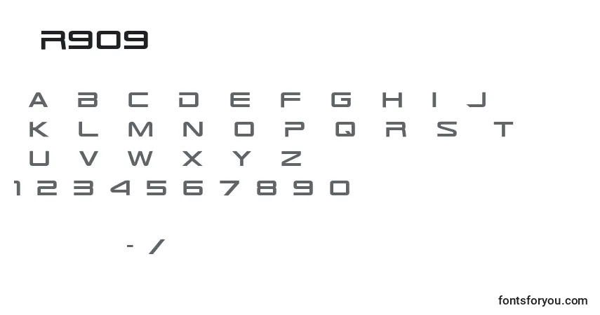 characters of tr909 font, letter of tr909 font, alphabet of  tr909 font