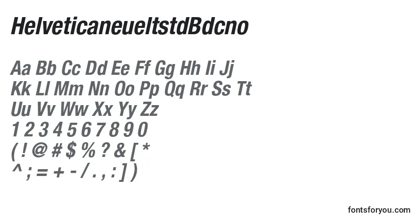 characters of helveticaneueltstdbdcno font, letter of helveticaneueltstdbdcno font, alphabet of  helveticaneueltstdbdcno font