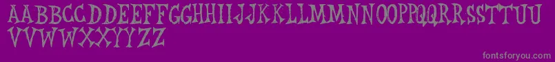 RwLeichenhaus-fontti – harmaat kirjasimet violetilla taustalla
