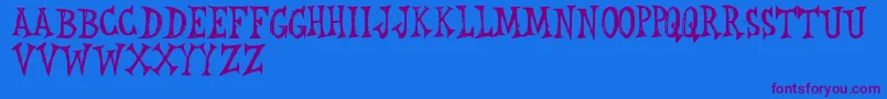 RwLeichenhaus-Schriftart – Violette Schriften auf blauem Hintergrund