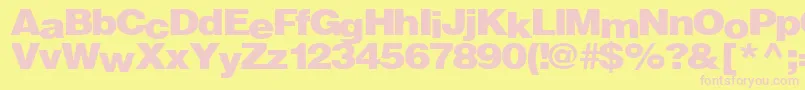 Firewalk36RegularTtext-Schriftart – Rosa Schriften auf gelbem Hintergrund
