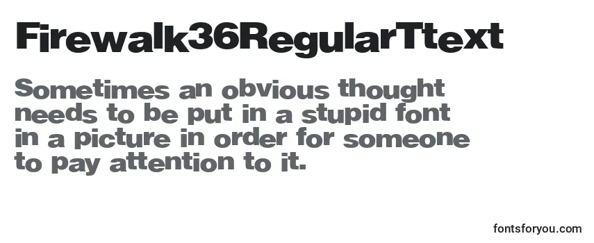 Schriftart Firewalk36RegularTtext
