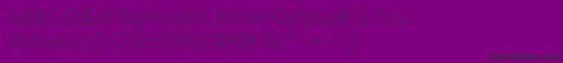 PfdintextcondproXthin-Schriftart – Schwarze Schriften auf violettem Hintergrund