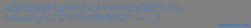 フォントPfdintextcondproXthin – 灰色の背景に青い文字