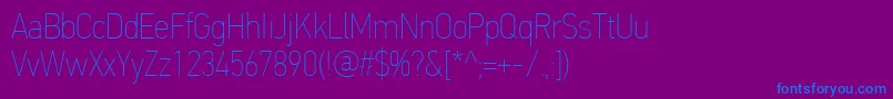 PfdintextcondproXthin Font – Blue Fonts on Purple Background